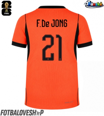 Nizozemsko Frenkie de Jong #21 Domácí Dres MS 2026 Krátký Rukáv